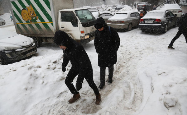 Безумие обледенелых тротуаров: пять фото добитого снегом Новосибирска