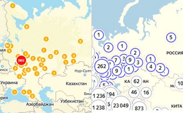 Две карты распространения коронавируса в России – онлайн в реальном времени Две карты распространения коронавируса в России – онлайн в реальном времени
