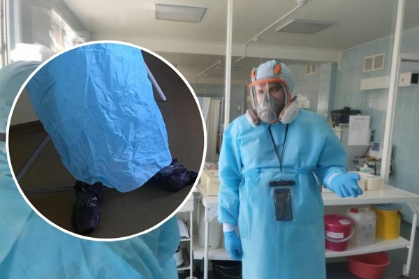 «Чтобы бахилы не спадали, не намокали»: в новосибирском минздраве объяснили, почему врачи носят мусорные мешки на ногах «Чтобы бахилы не спадали, не намокали»: в новосибирском минздраве объяснили, почему врачи носят мусорные мешки на ногах