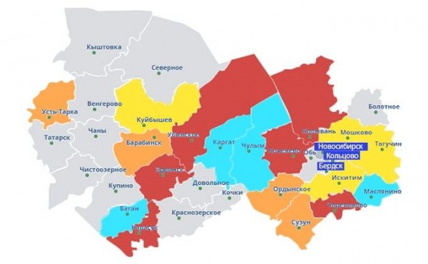 19 районов Новосибирской области, куда проник коронавирус &ndash; карта