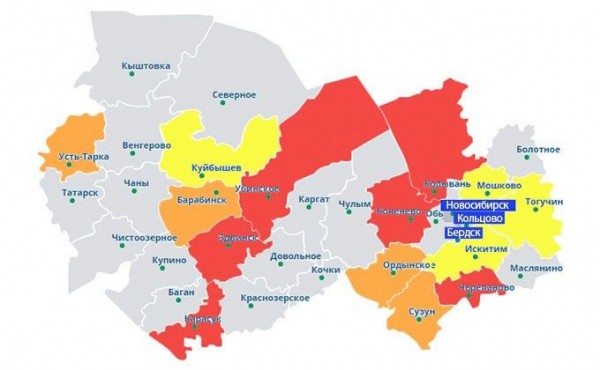 15 районов Новосибирской области, куда проник коронавирус &ndash; карта