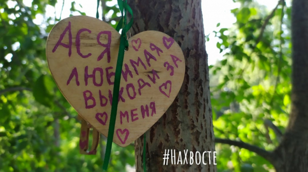 Влюбленные новосибирцы вешают дощечки вместо замков у пруда с утками 