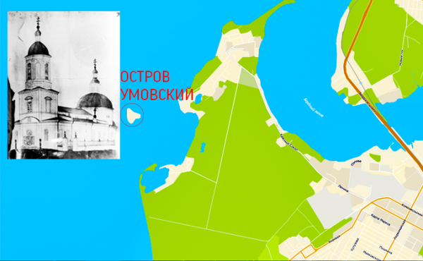 Карта затопленных церквей, поднимающихся со дна Обского моря