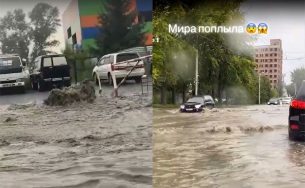 На потоп после дождя пожаловались жители Новосибирска