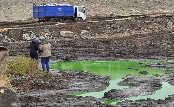 Обнародованы анализы ядовито-зелёных луж на Левобережном полигоне