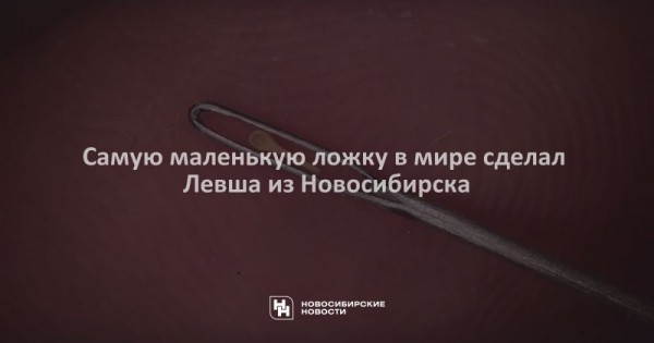 Самую маленькую ложку в мире сделал Левша из Новосибирска Самую маленькую ложку в мире сделал Левша из Новосибирска