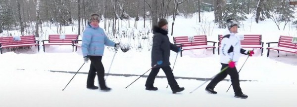 Совсем по-скандинавски: любителей северной ходьбы не пугают лютые морозы Совсем по-скандинавски: любителей северной ходьбы не пугают лютые морозы
