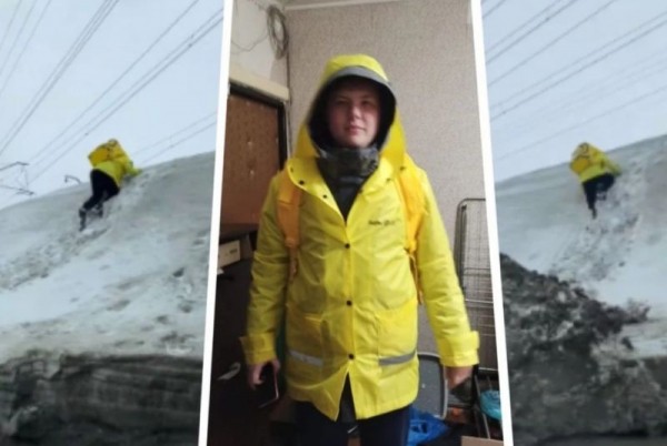 Покоривший снежную гору знаменитый новосибирский курьер таким образом зарабатывает на учебу в вузе