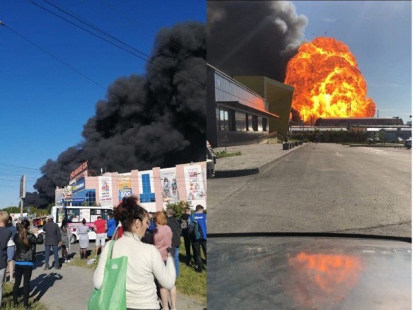 На Гусинобродском шоссе горит автозаправка: взрываются топливные резервуары