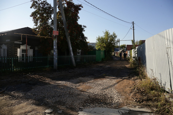 Дожди остановили ремонт дороги в&nbsp;частном секторе на&nbsp;спуске Ногина