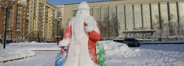 Ледяной трон, лабиринт и горку построили возле ГПНТБ Ледяной трон, лабиринт и горку построили возле ГПНТБ