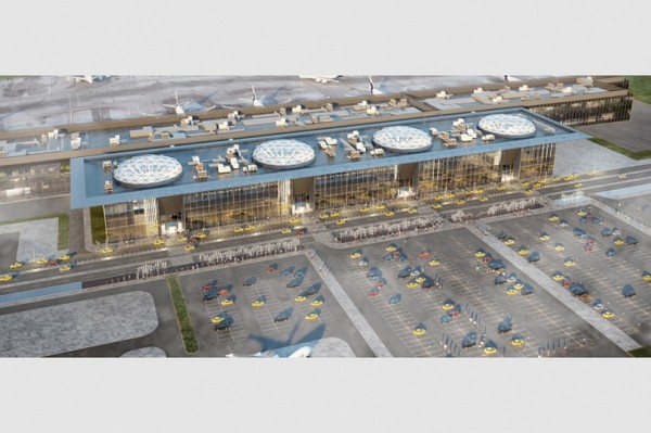 Четыре стеклянных купола устанавливают в&nbsp;новом терминале Толмачёво