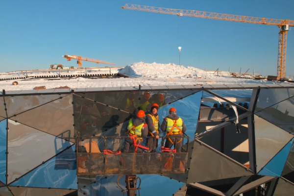 Блогер показал снятую с&nbsp;дрона хронику строительства &laquo;Новосибирск-Арены&raquo;