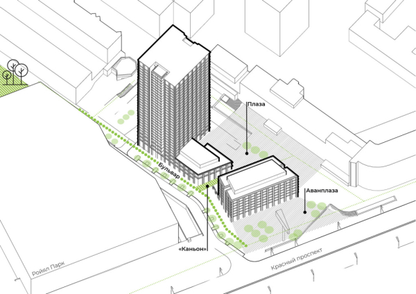 Апарт-отель с&nbsp;30-этажной башней разрешили построить на&nbsp;Красном проспекте